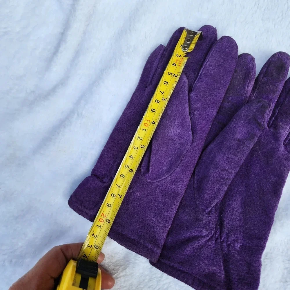 Fownes‎ Vintage Purple suede gloves M